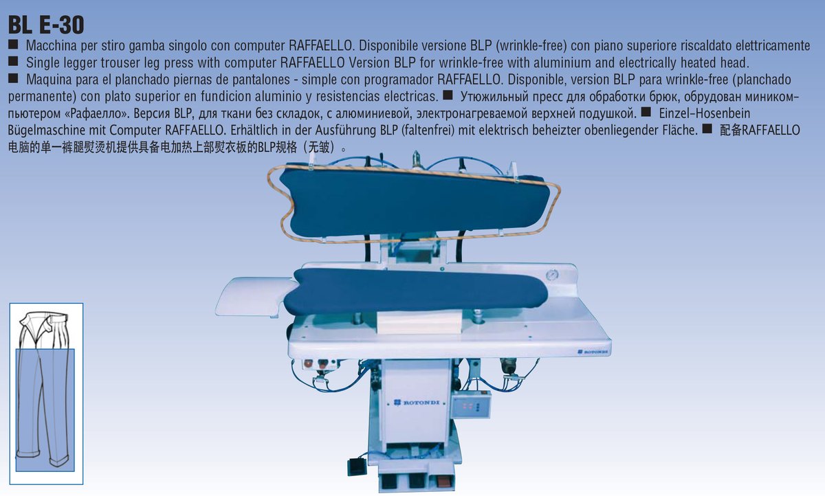 Prensa para perna de calças leg com computador Raffaello BL E-30