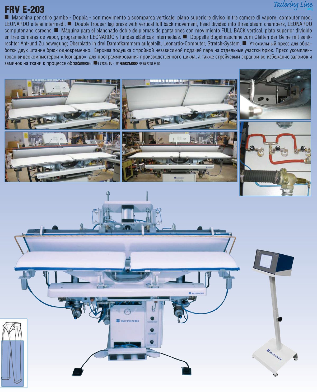 Prensa dupla para pernas com movimento vertical para trás FRV E-203