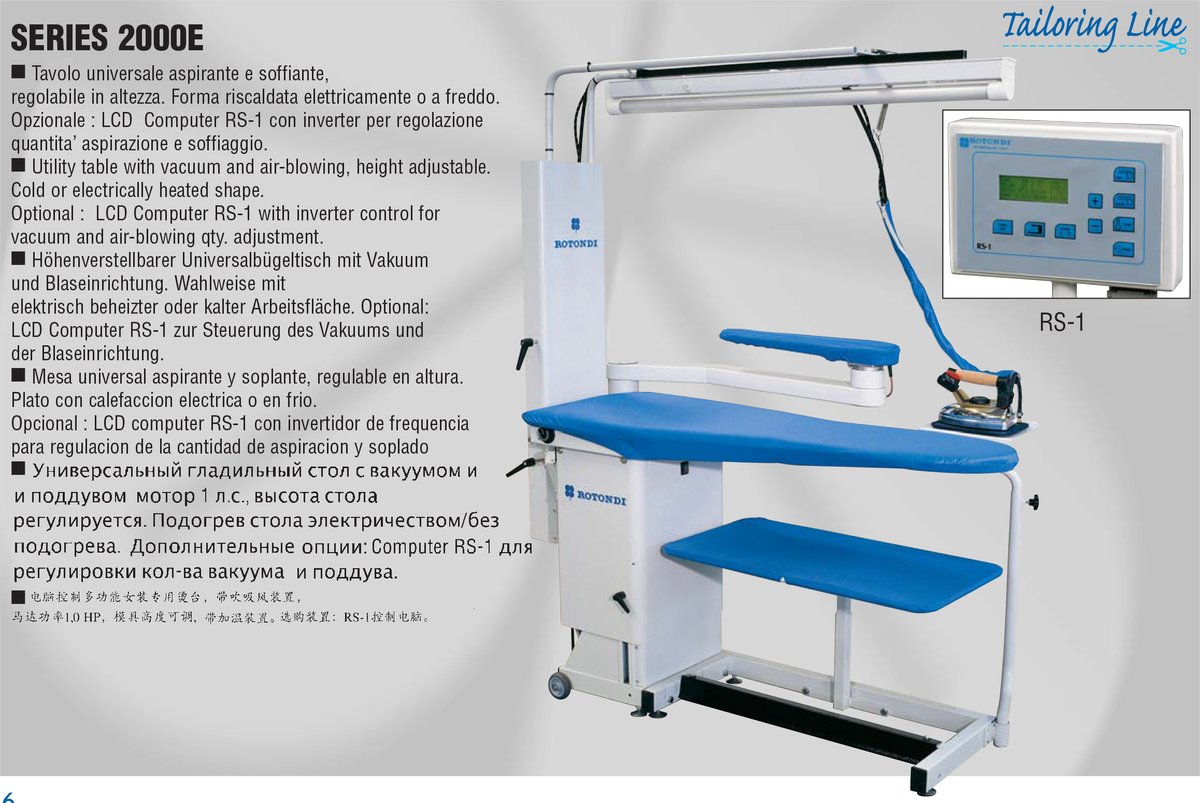 Mesa de serviço com vácuo, sopro de ar e altura ajustável SERIES 2000E