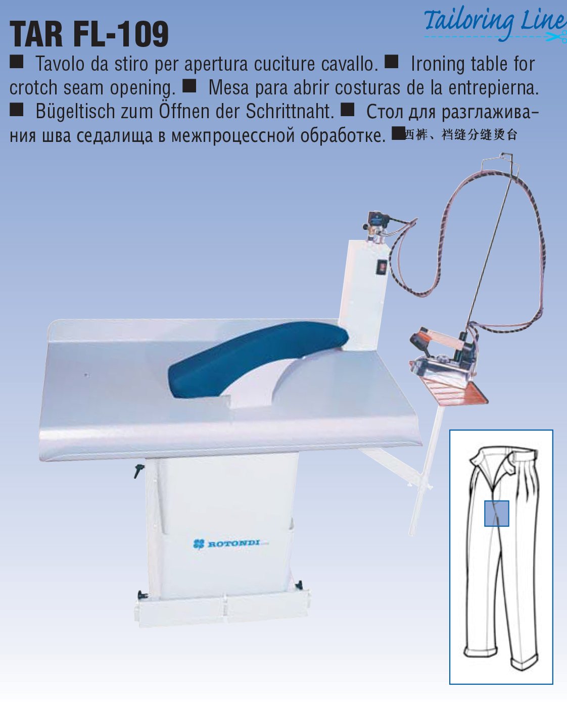 Mesa para abrir costura na região da virilha TAR FL-109