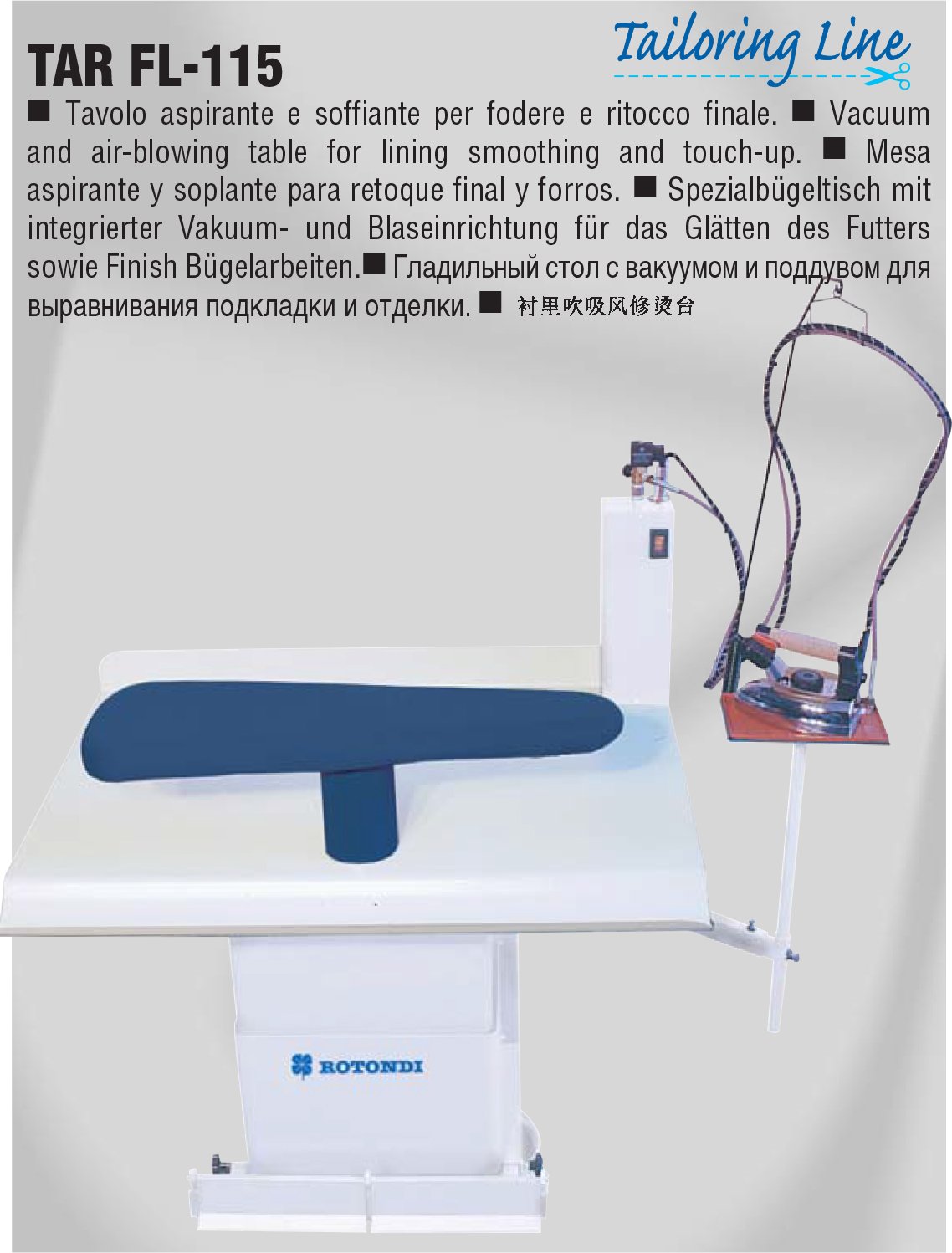 Mesa de vácuo e sopro de ar para alisamento de revestimento e retoques TAR FL-115