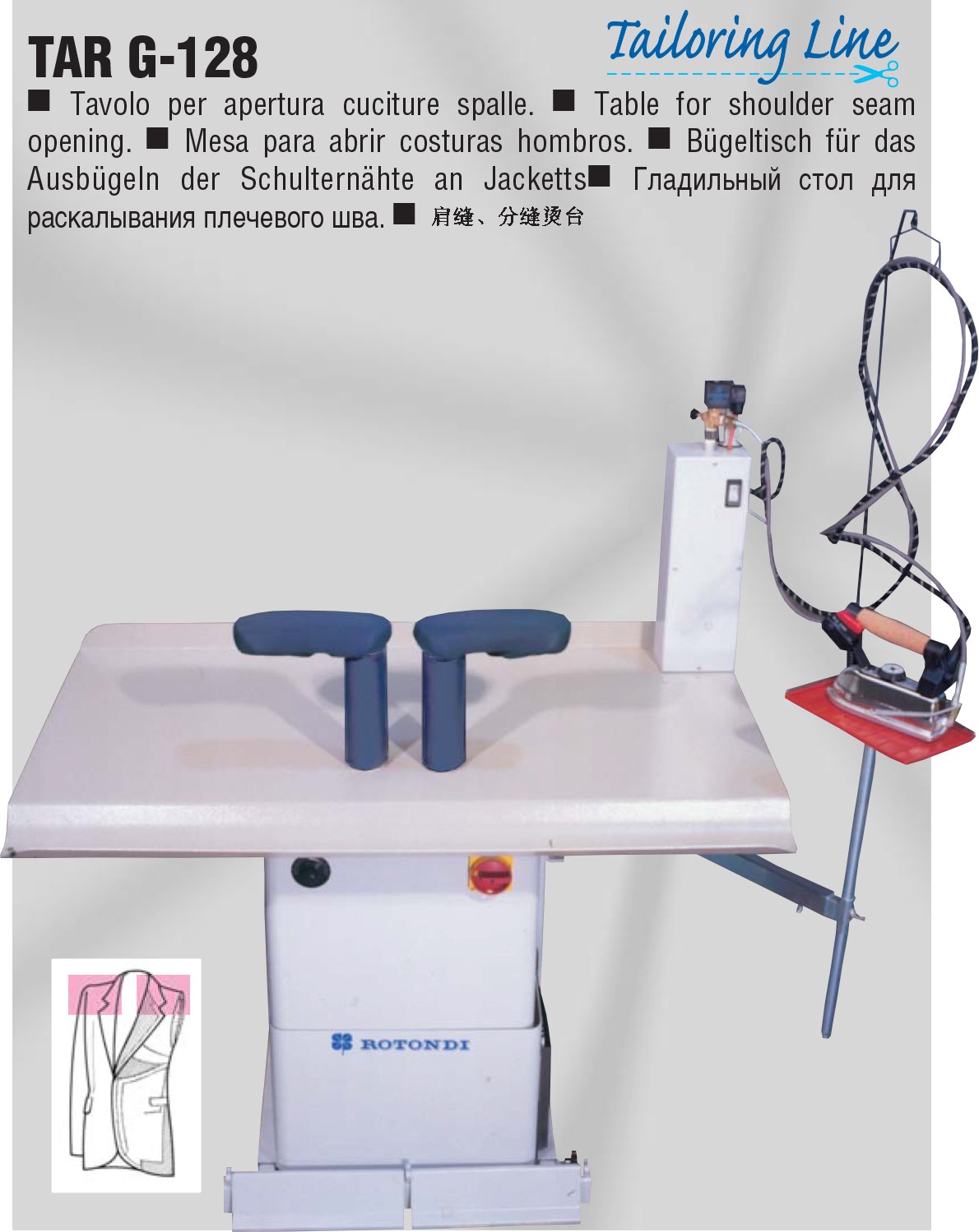 Mesa para abrir costuras dos ombros TAR G-128